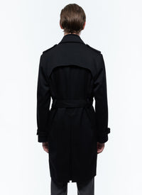 Trench-coat à col tailleur - Noir