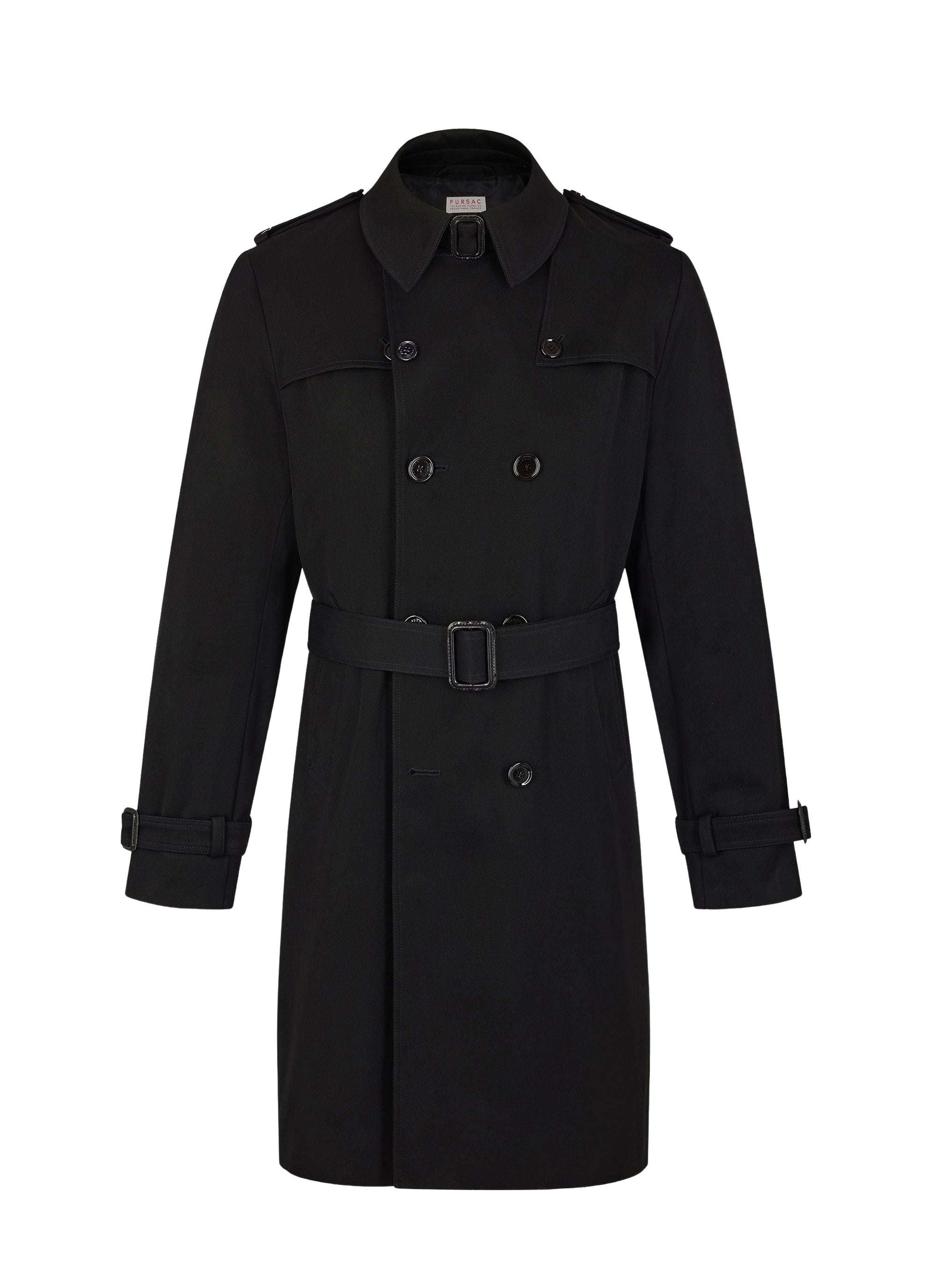 Trench-coat à col tailleur - Noir