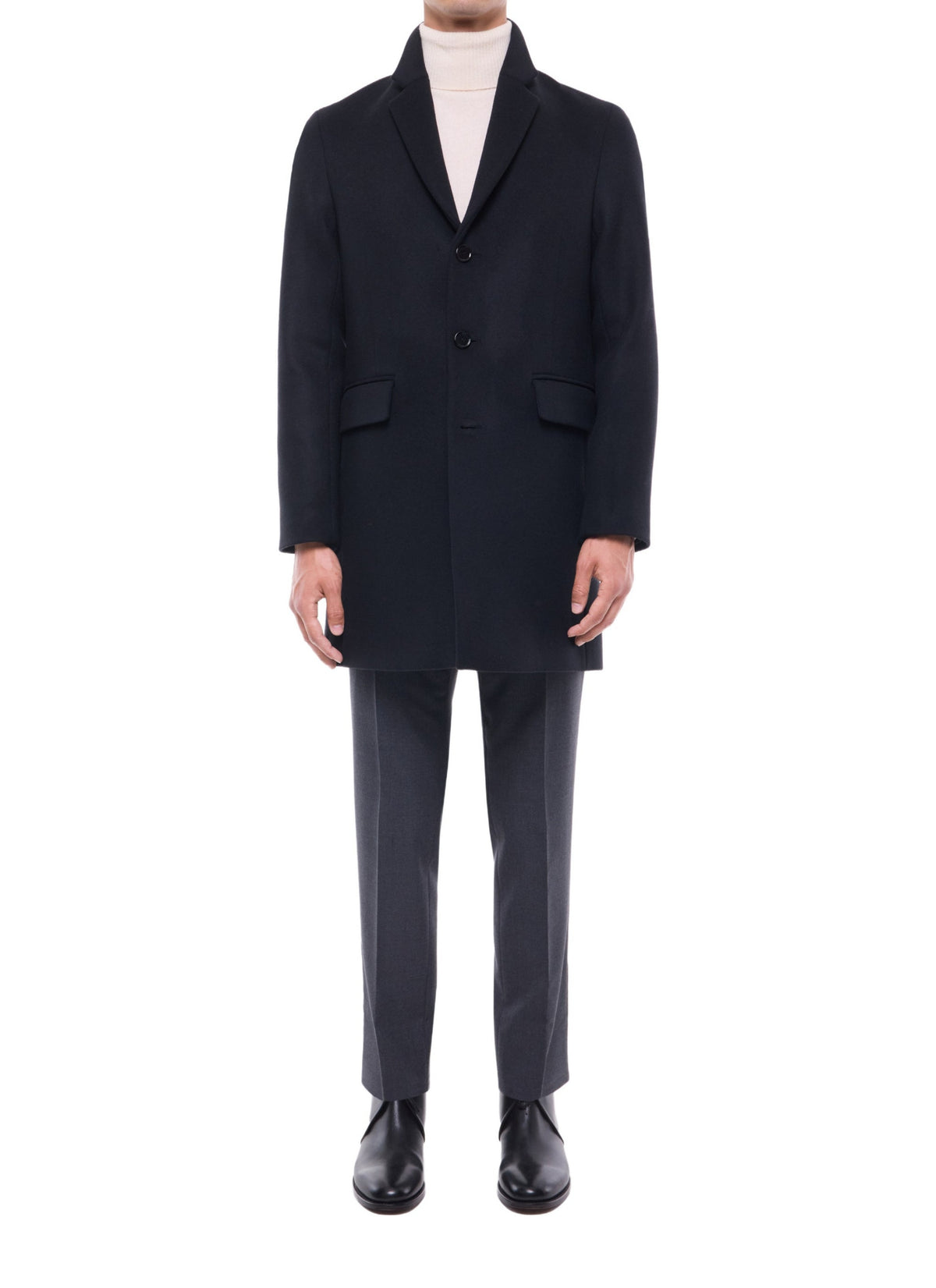 Manteau en laine et cachemire - Noir