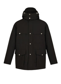 Parka multi-poches matelassée en toile - Noir