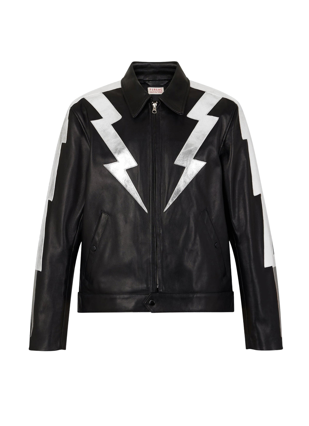 Leather jacket with insert - Black