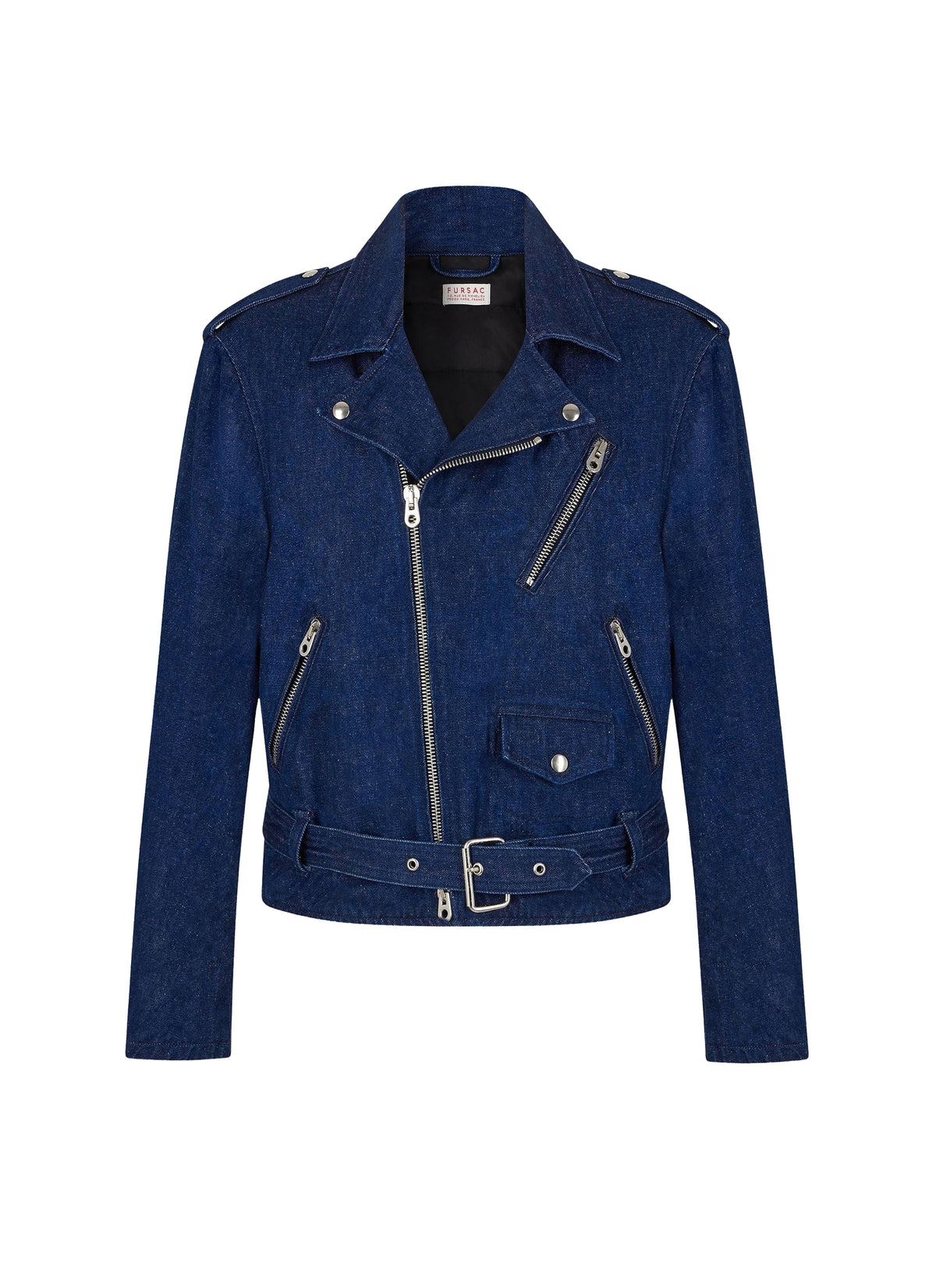 Denim shirt-collar jacket - Navy
