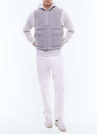 Sleeveless down jacket in water-repellent fabric - Perle