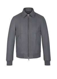 Blouson en cuir d'agneau - Acier