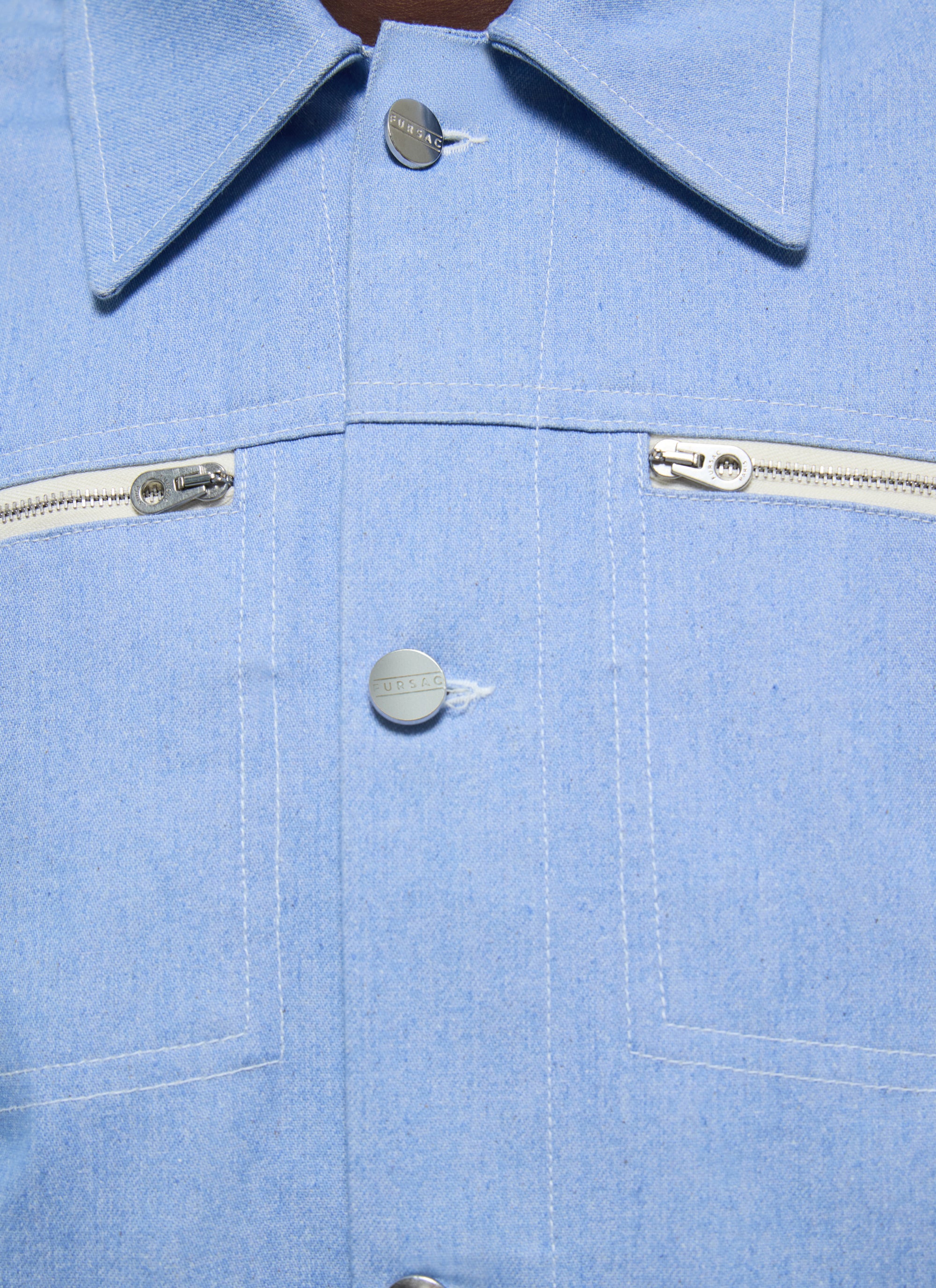Blouson à col chemise en denim - Denim délavé
