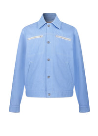 Blouson à col chemise en denim - Denim délavé
