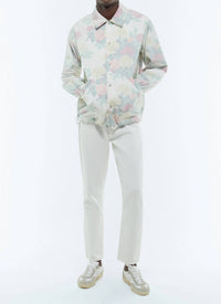 Printed canvas jacket - Light floral print