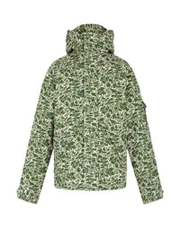 Camouflage-print fabric parka - Olive