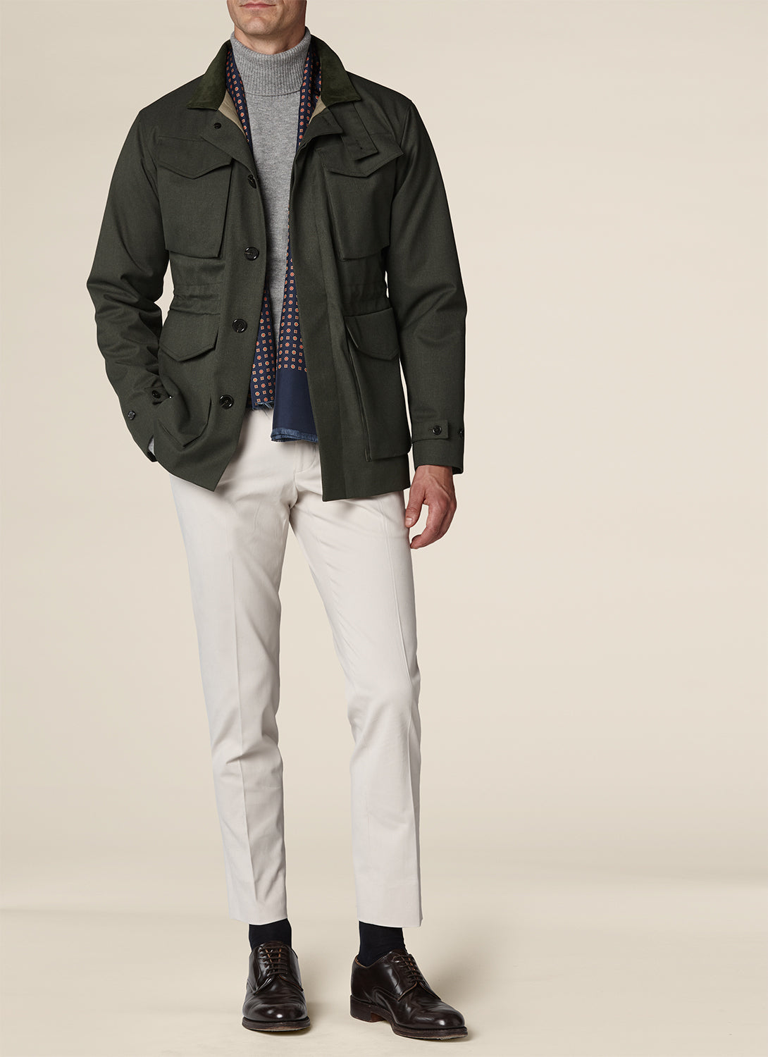 Technical twill safari parka - Olive Green