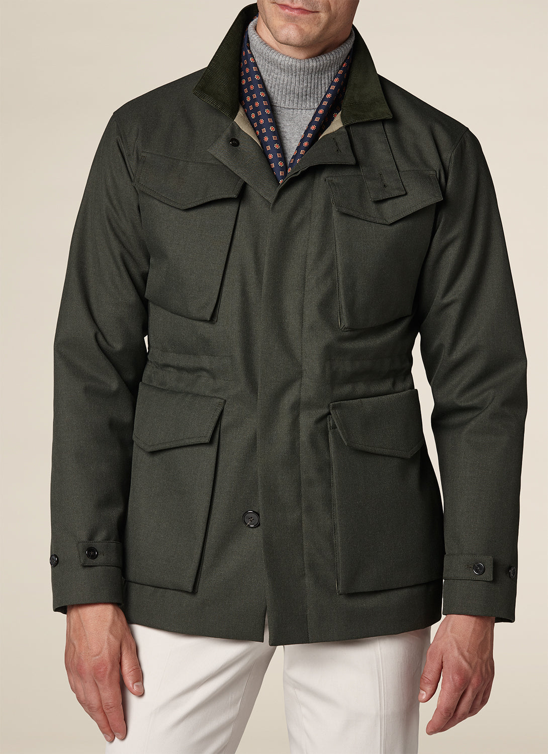 Technical twill safari parka - Olive Green
