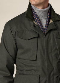 Technical twill safari parka - Olive Green