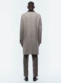 Wool herringbone coat - Taupe