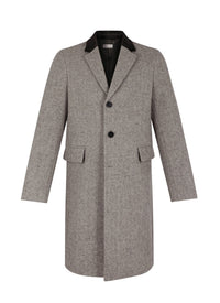 Wool herringbone coat - Taupe