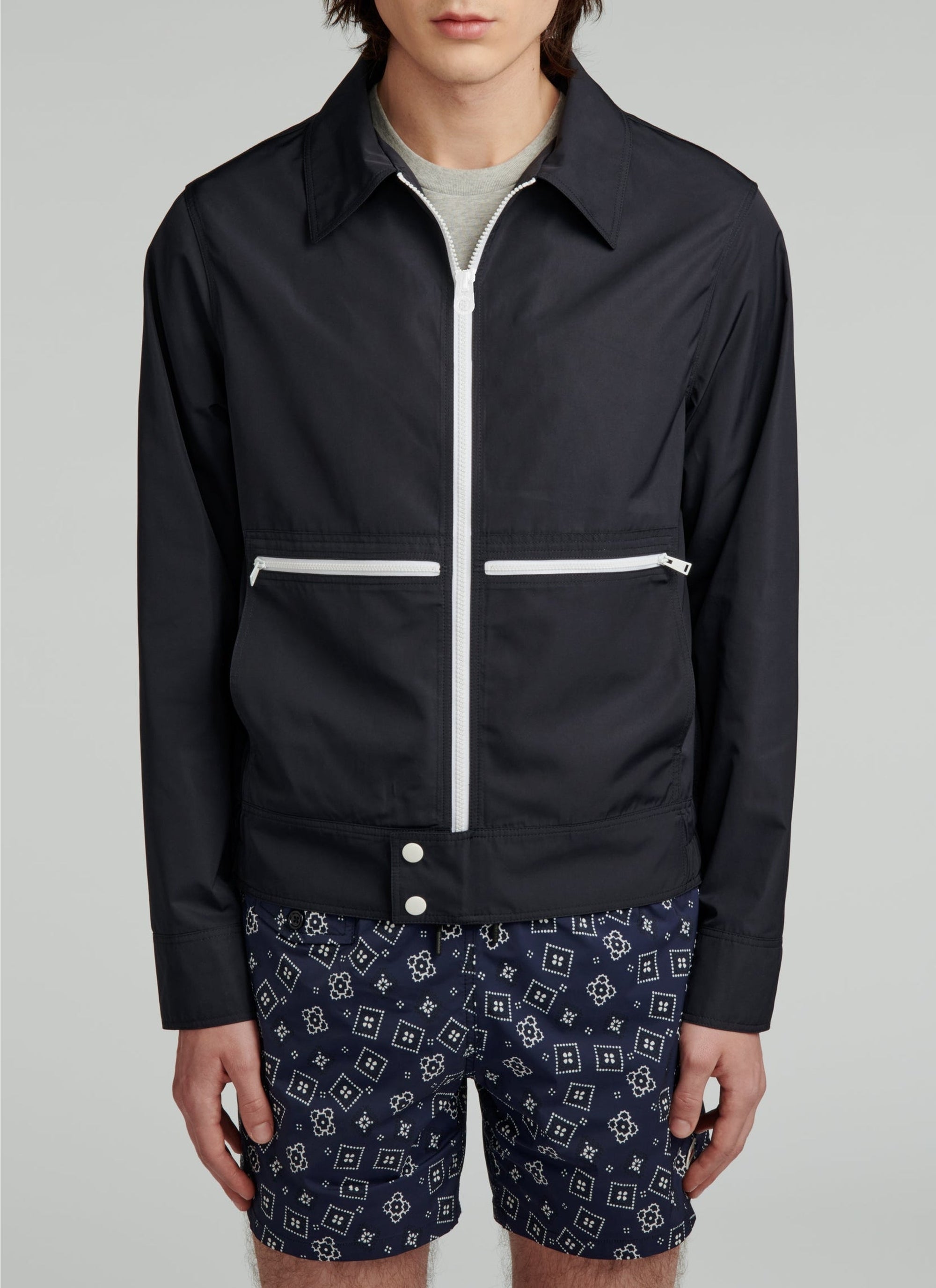 Blouson en tissu technique - Marine