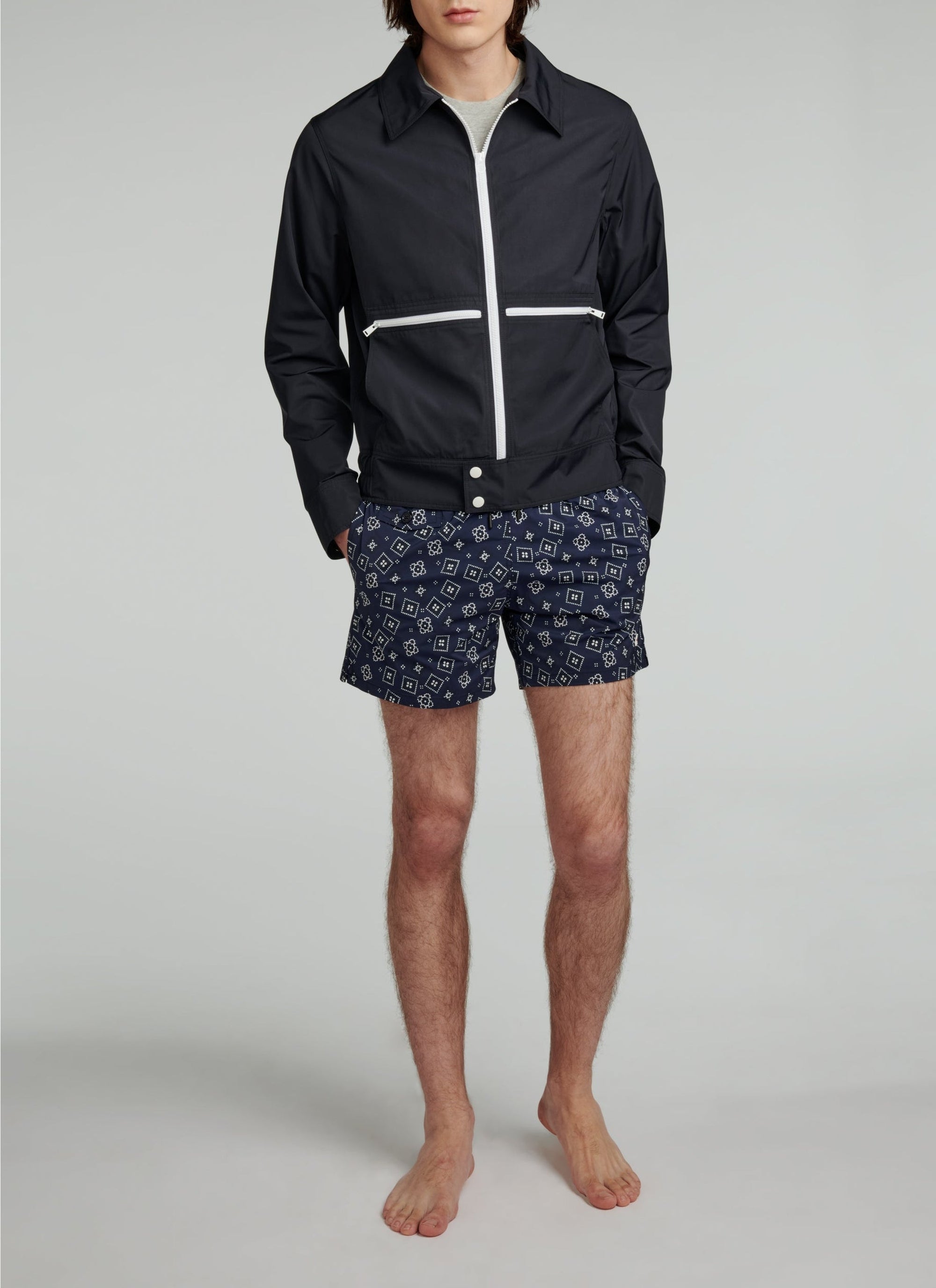 Blouson en tissu technique - Marine