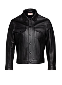 Blouson en cuir grainé - Noir