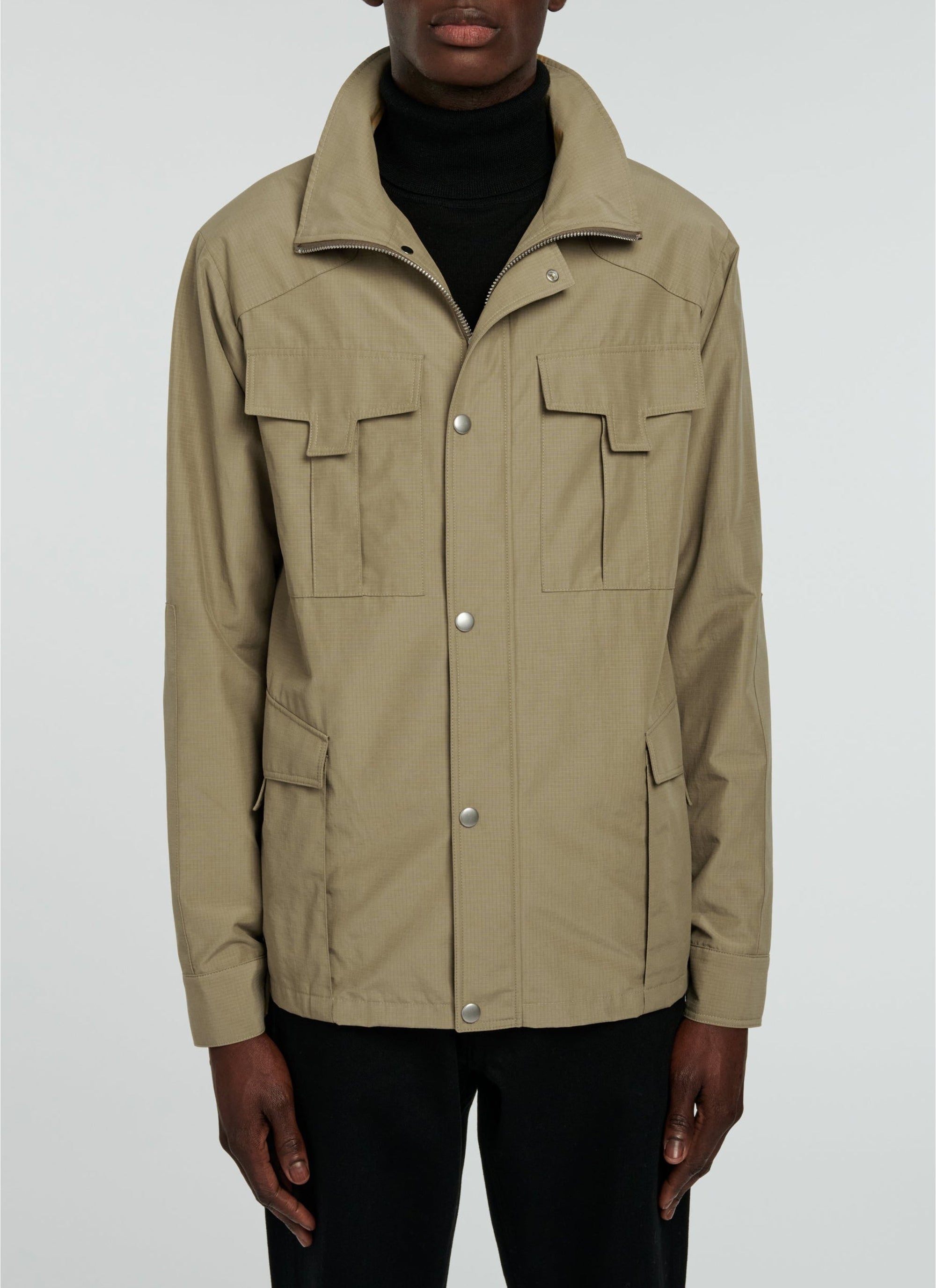 Technical canvas jacket - Beige