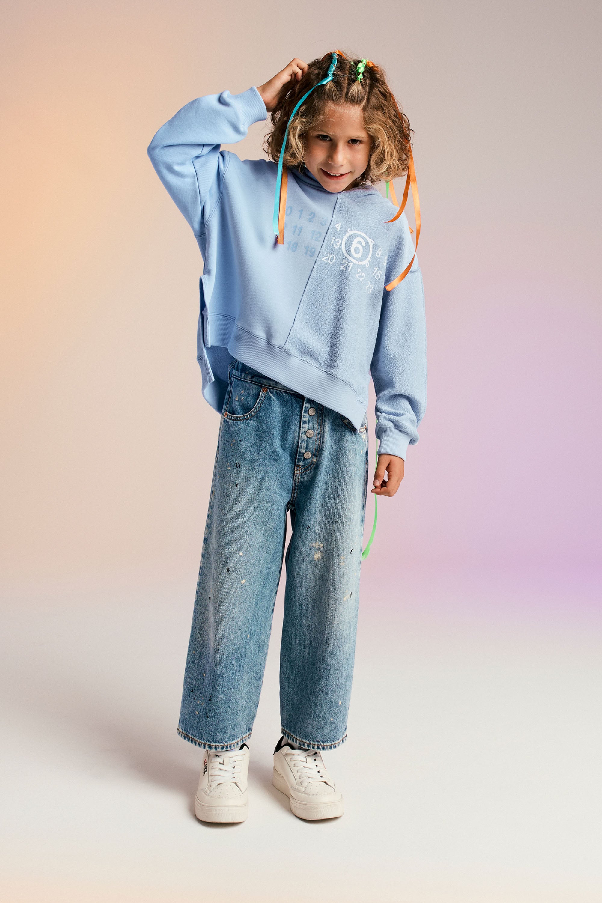 Pantalon délavé en denim - Blue Denim