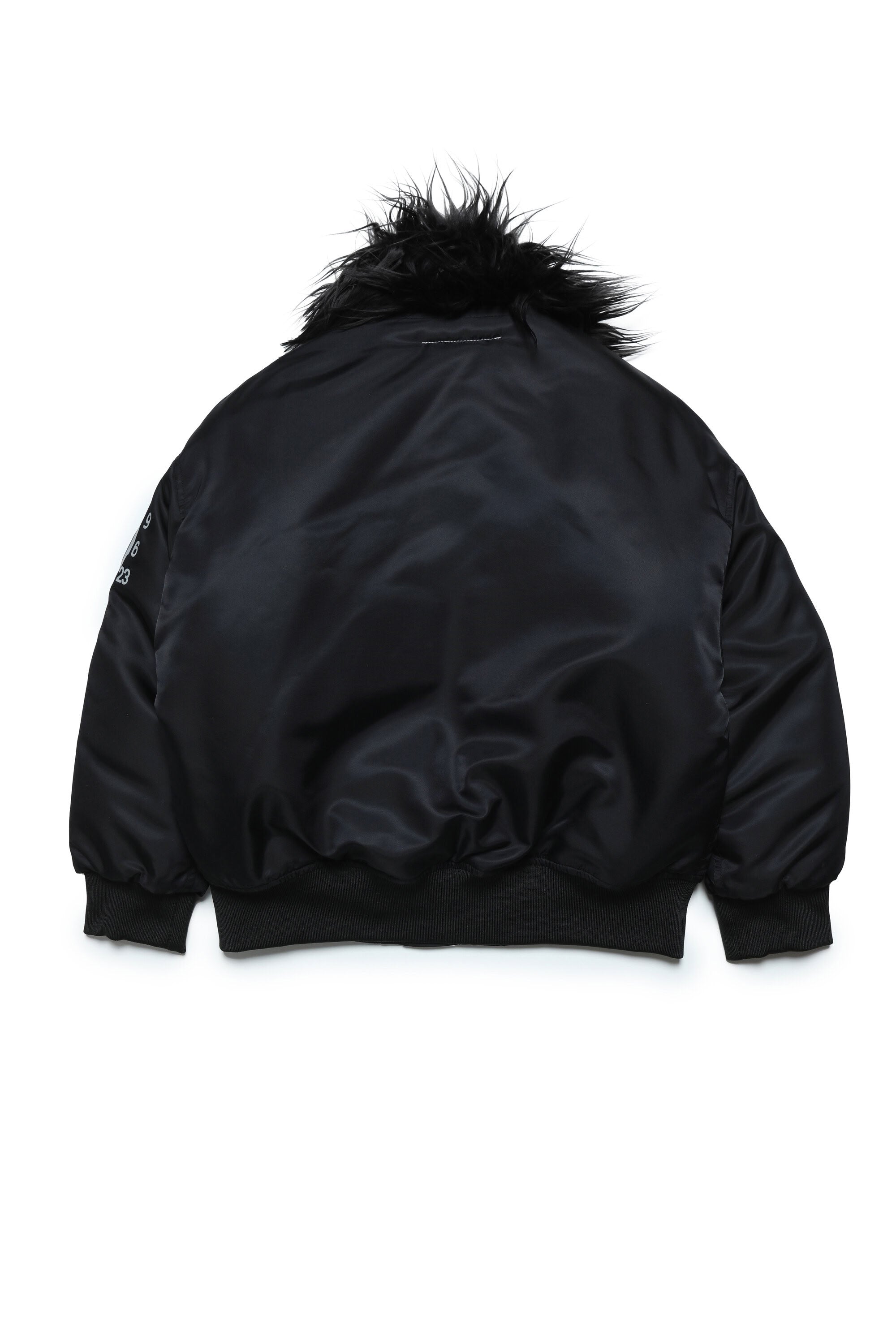 Zip bomber with fur collar - Black