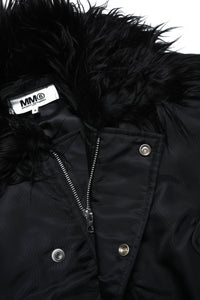 Zip bomber with fur collar - Black