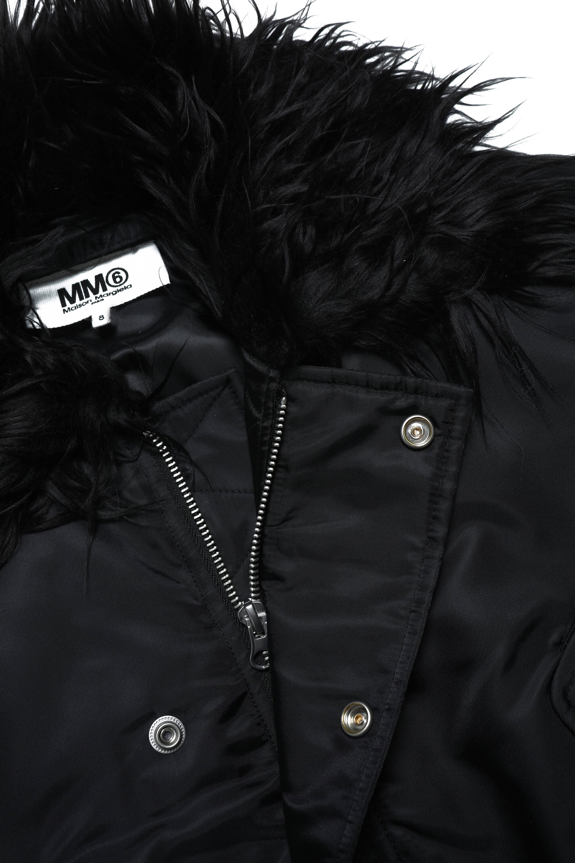 Zip bomber with fur collar - Black