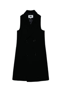 Sleeveless wool jacket - Black