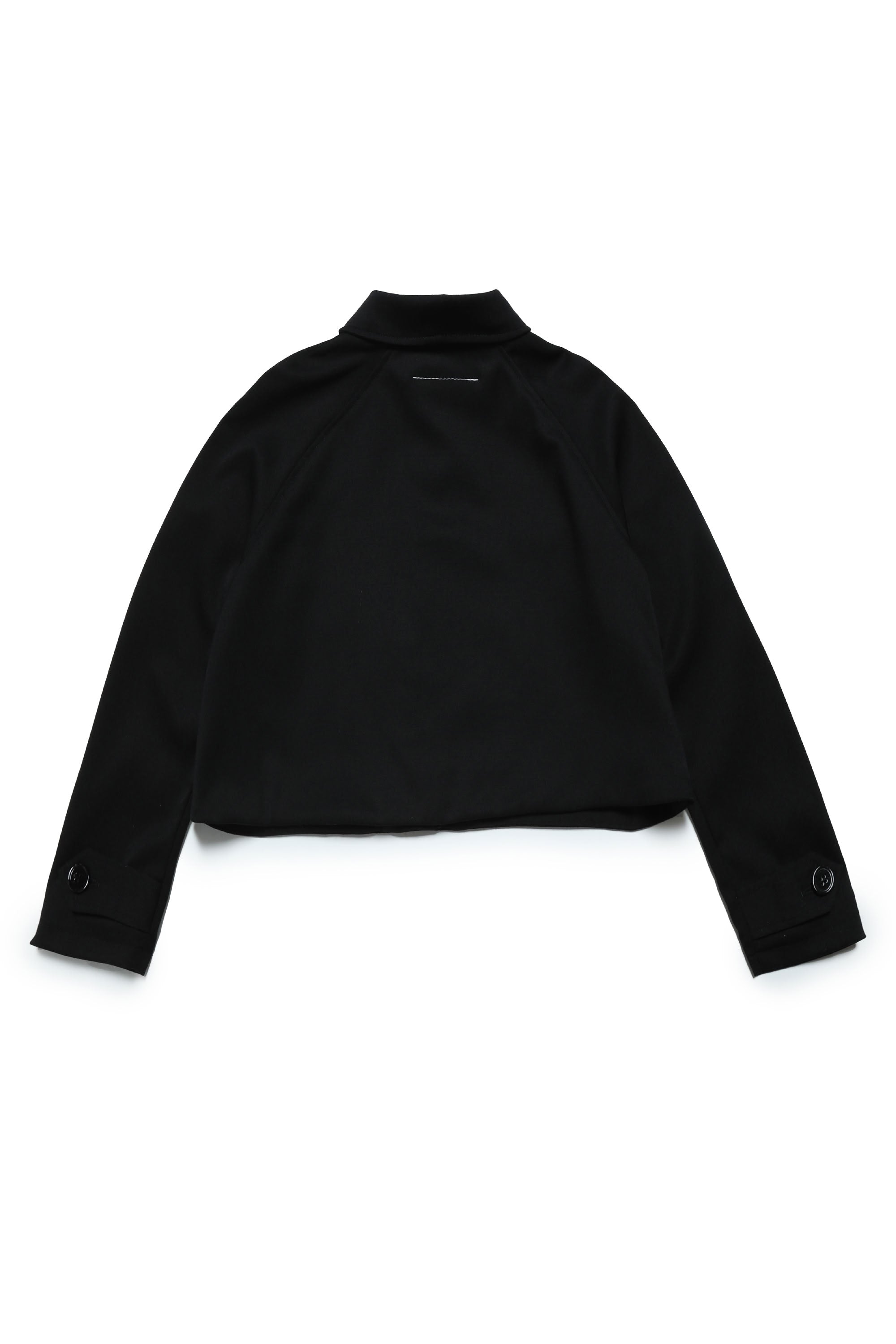 Wool blend stand-up collar jacket - Black