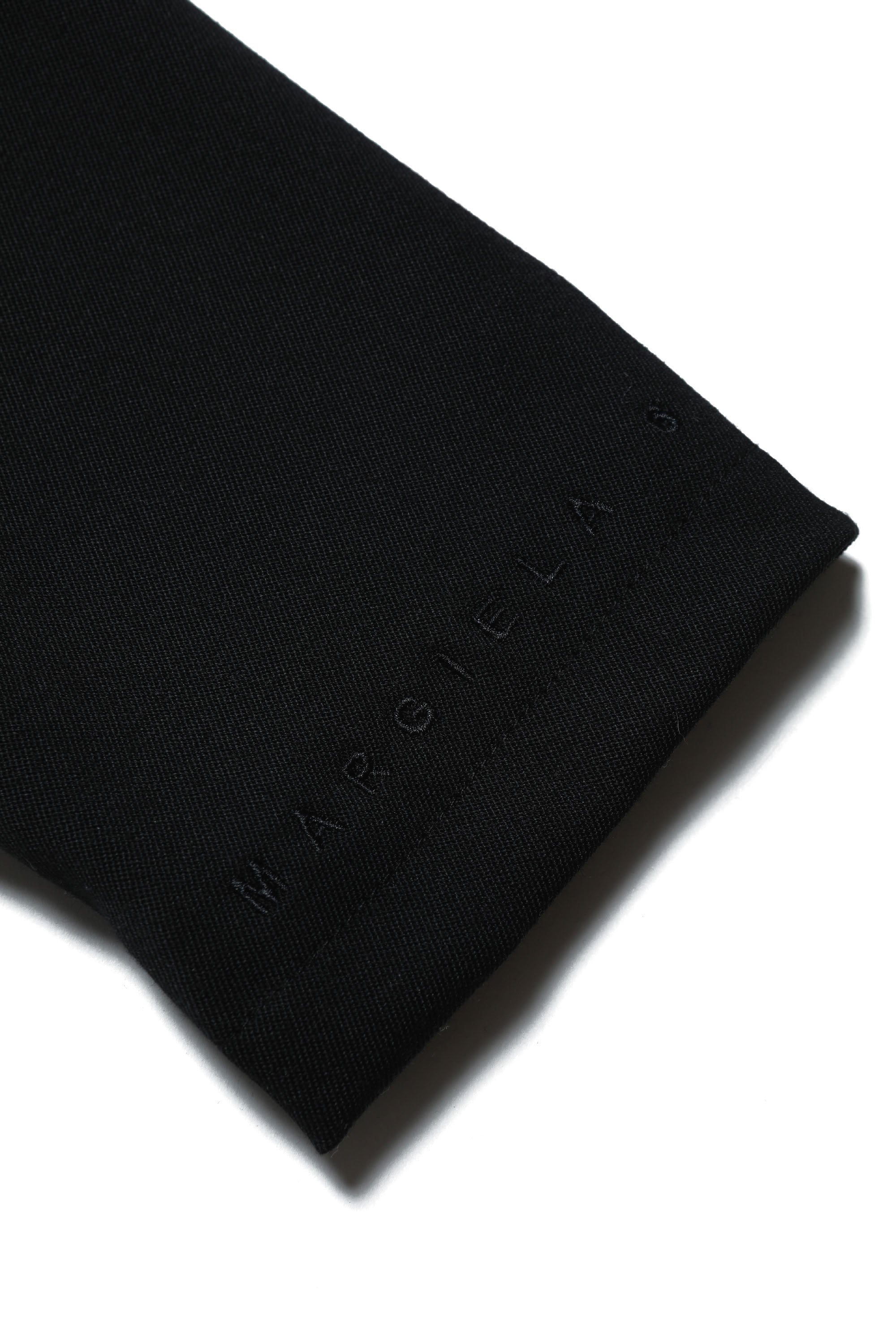Wool blend stand-up collar jacket - Black