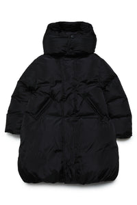 Long hooded jacket - Black