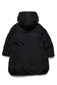 Long hooded jacket - Black