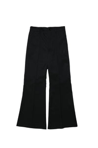 Pantalon évasé en laine mélangée - Black