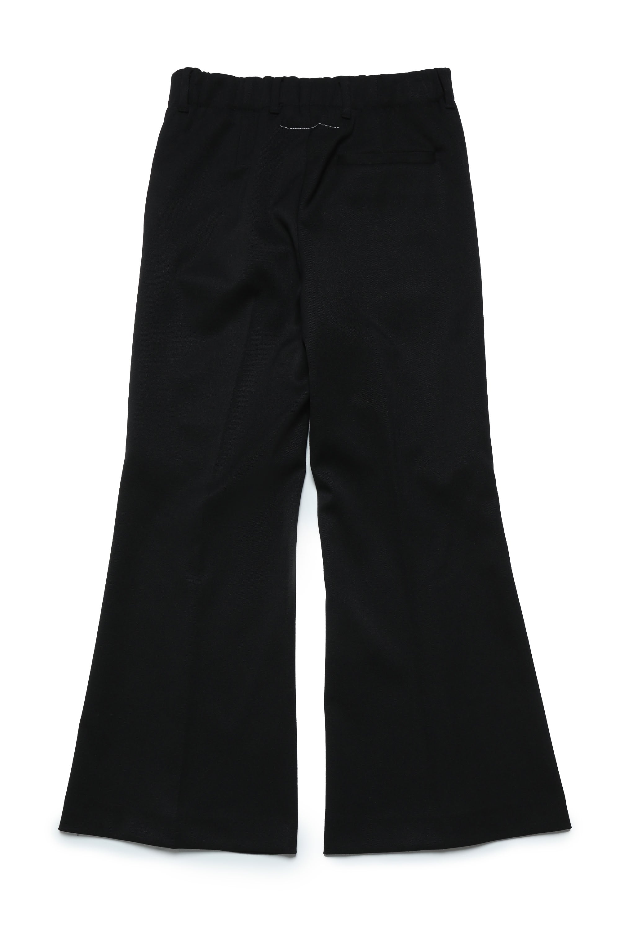 Pantalon évasé en laine mélangée - Black