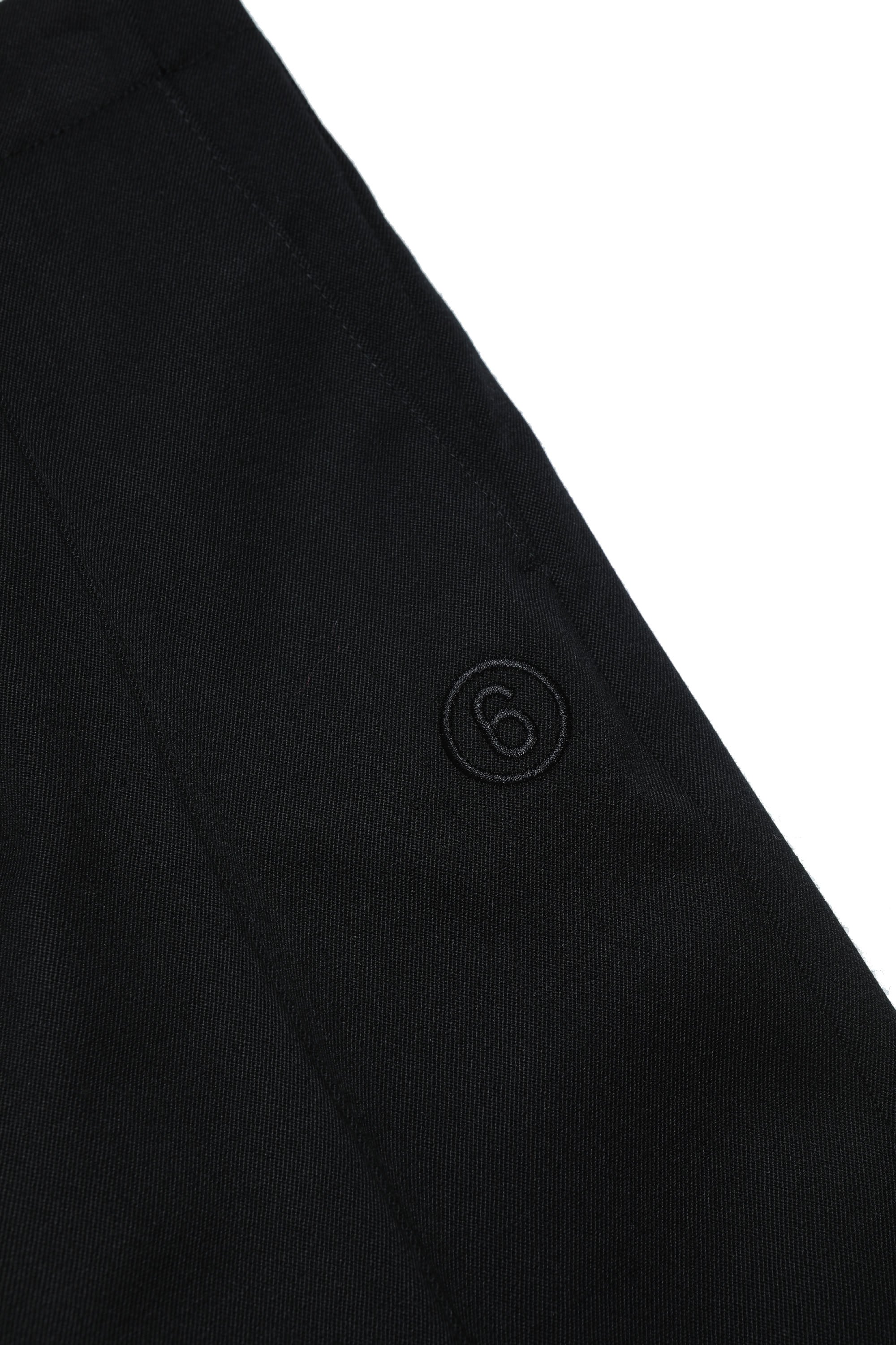 Pantalon évasé en laine mélangée - Black