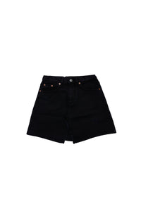 Jupe fendue à poches en denim - Black