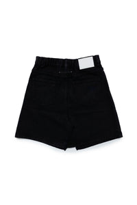 Jupe fendue à poches en denim - Black