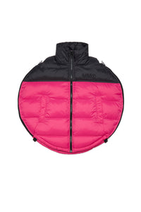 Round quilted jacket with zip - Deep Pink
