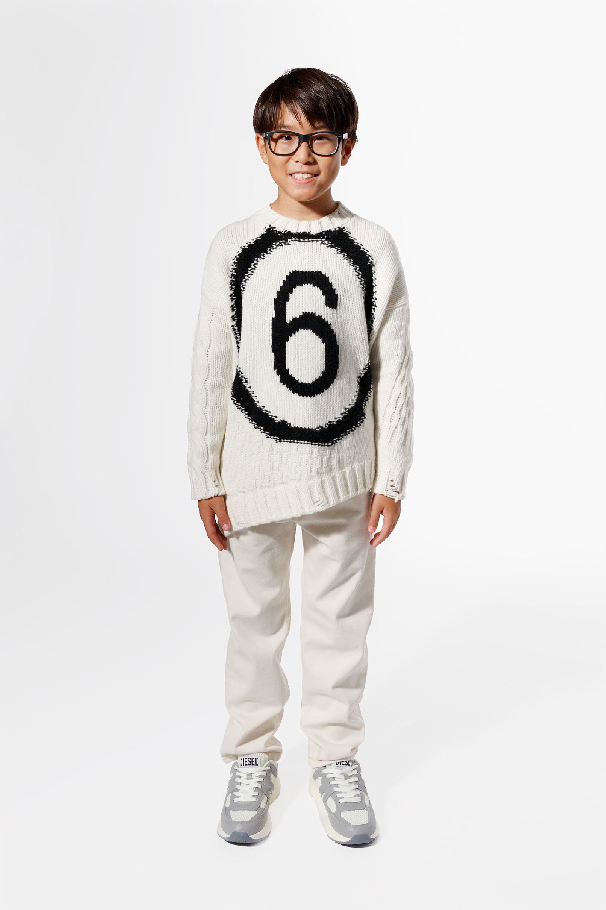 Pull à imprimé jacquard en laine - Off White