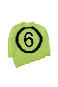 Wool jacquard print jumper - Slime Green