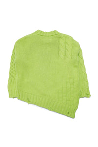 Wool jacquard print jumper - Slime Green