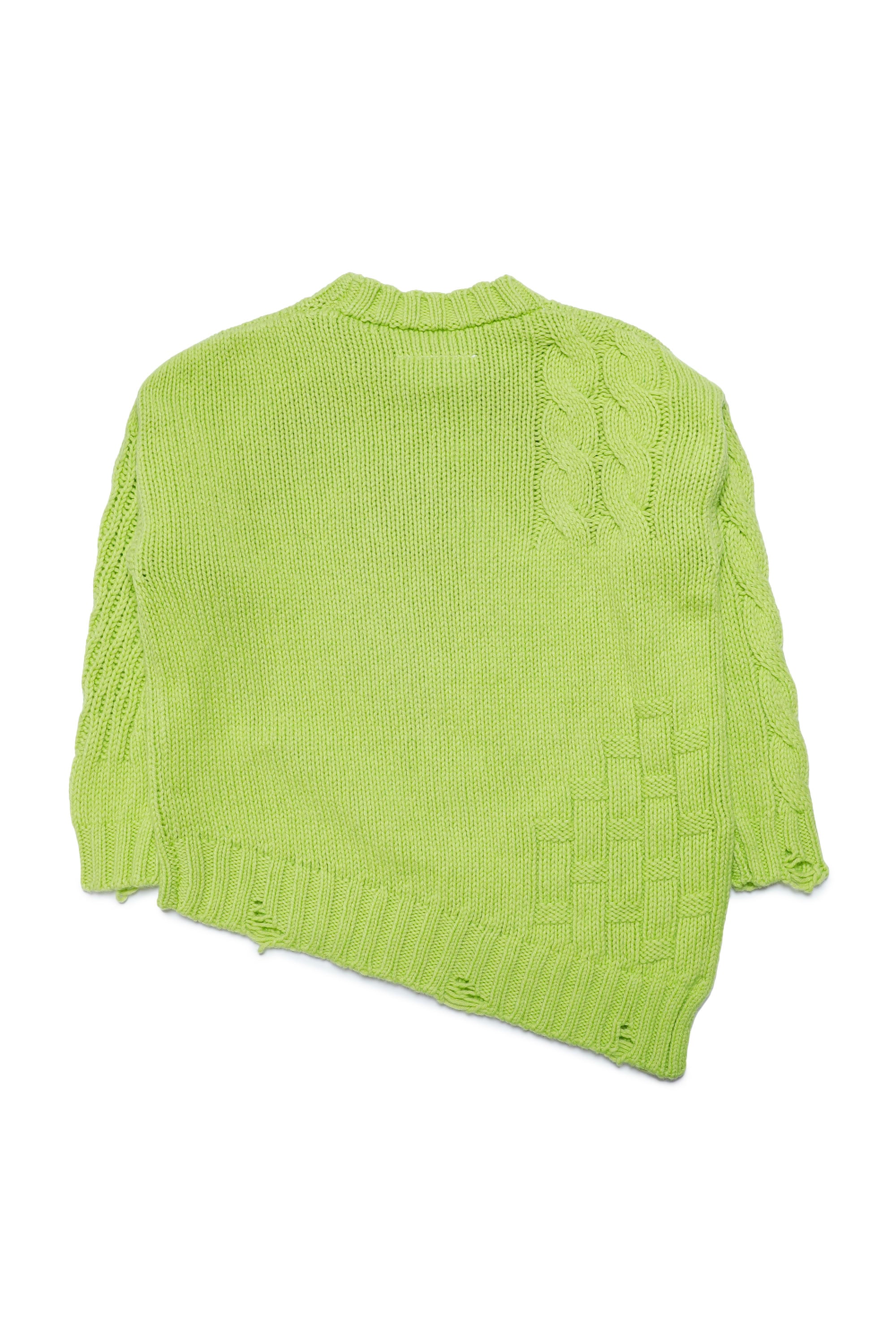 Wool jacquard print jumper - Slime Green