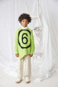 Wool jacquard print jumper - Slime Green