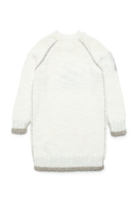 Wool blend jacquard print dress - Off White