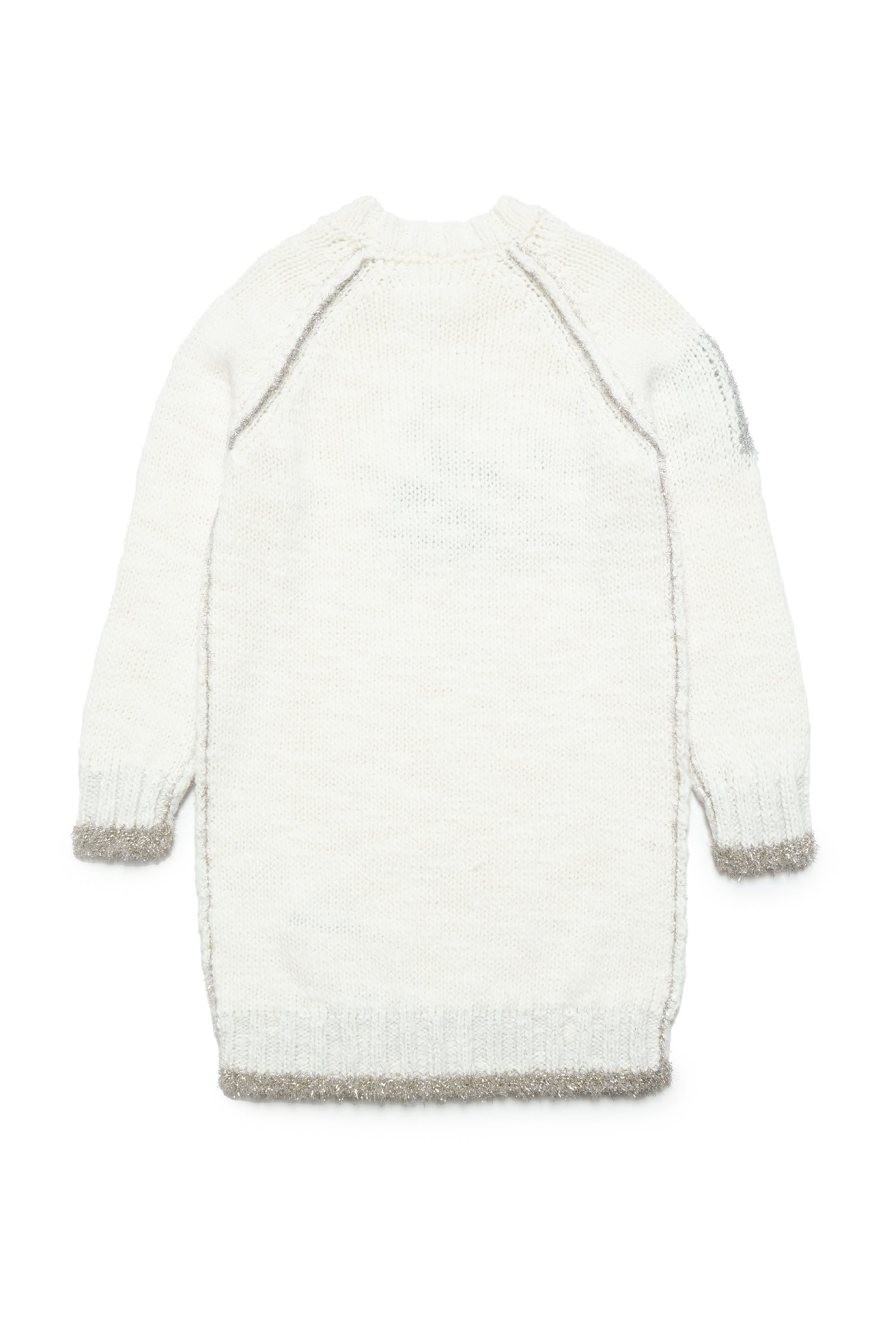 Wool blend jacquard print dress - Off White