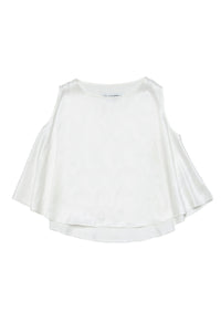 Blouse sans manche en satin - Off White