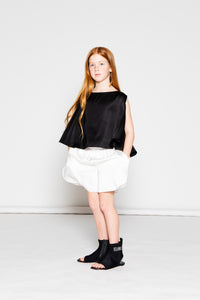 Blouse sans manche en satin - Black