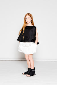 Sleeveless satin blouse - Off White