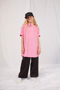 Button-front shirt dress - Pink