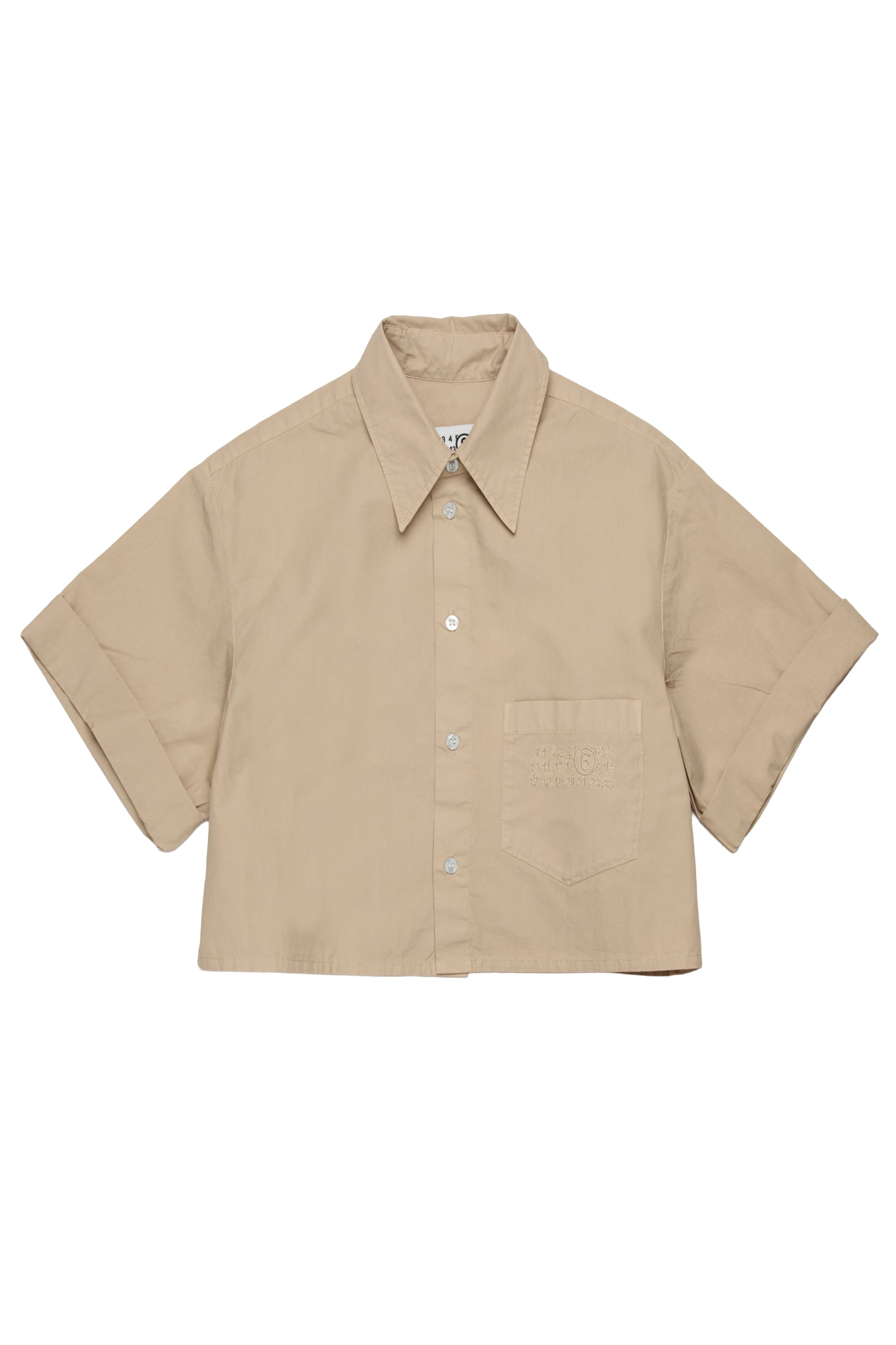 Short-sleeved button-down shirt - Dusty Taupe