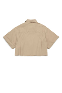 Short-sleeved button-down shirt - Dusty Taupe