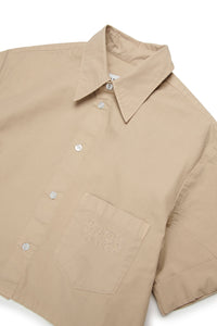 Short-sleeved button-down shirt - Dusty Taupe